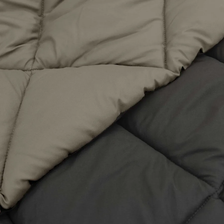 Duvet complet toute l'année Gris clair et anthracite Microfibre - 9