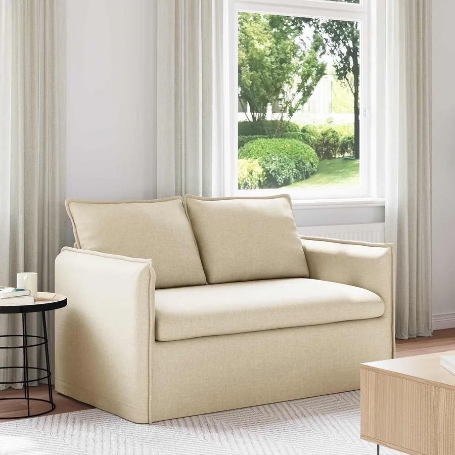 Canapé Crème 136 x 82 x 85 cm tissu