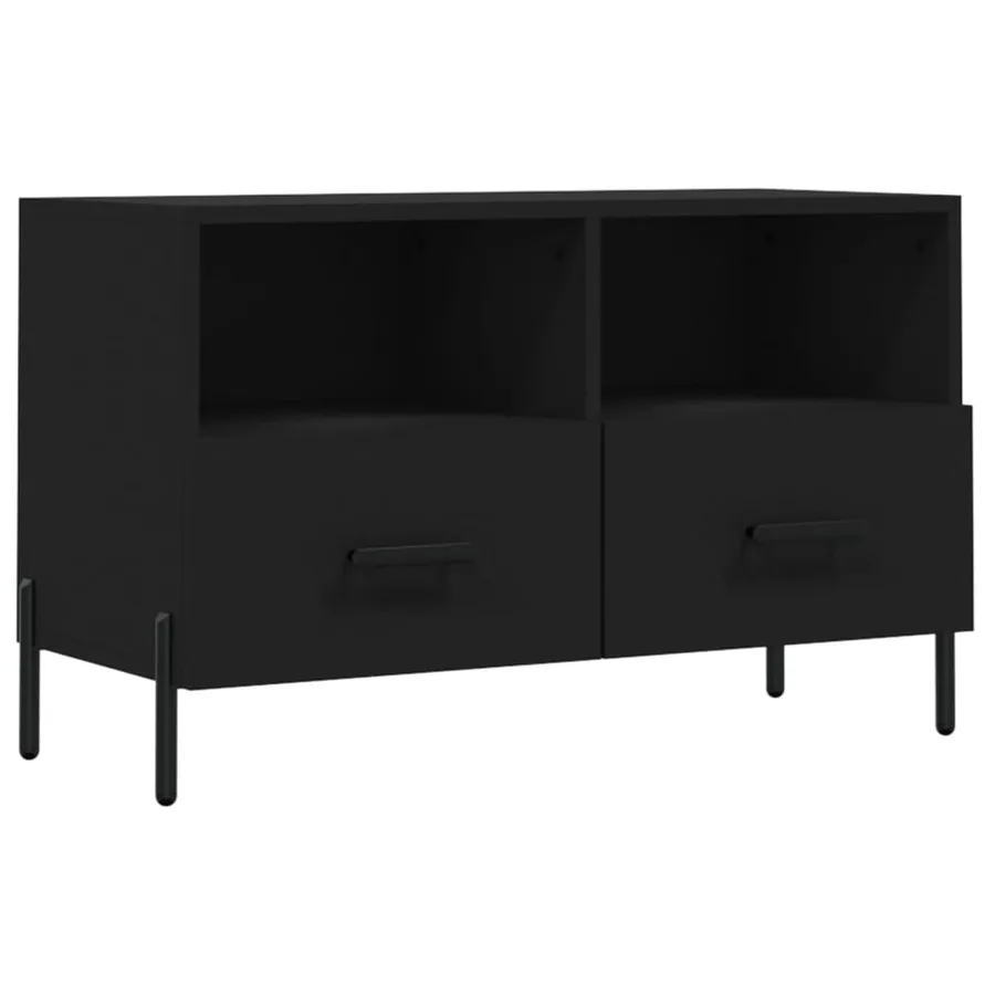 Meuble TV Noir 80x36x50 cm Bois d'ingénierie - 2