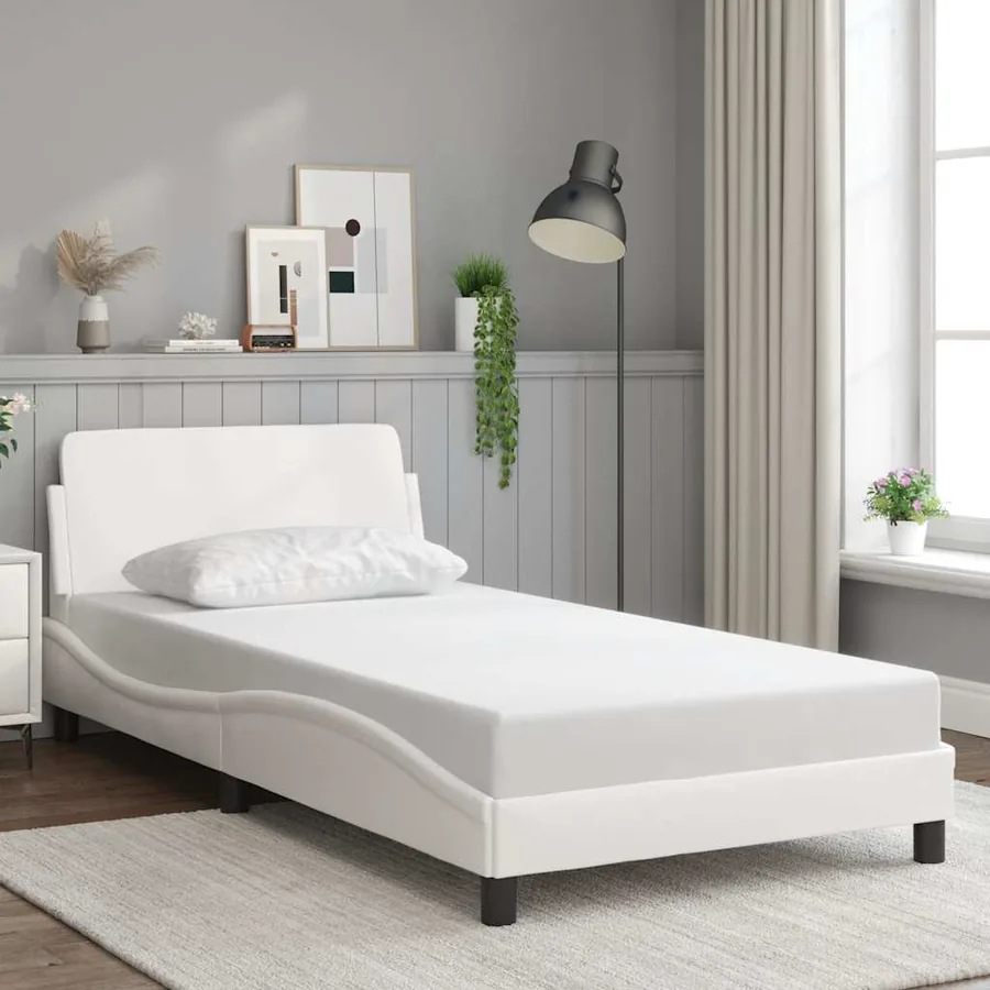 Cadre de lit Dover blanc 100x203 cm similicuir