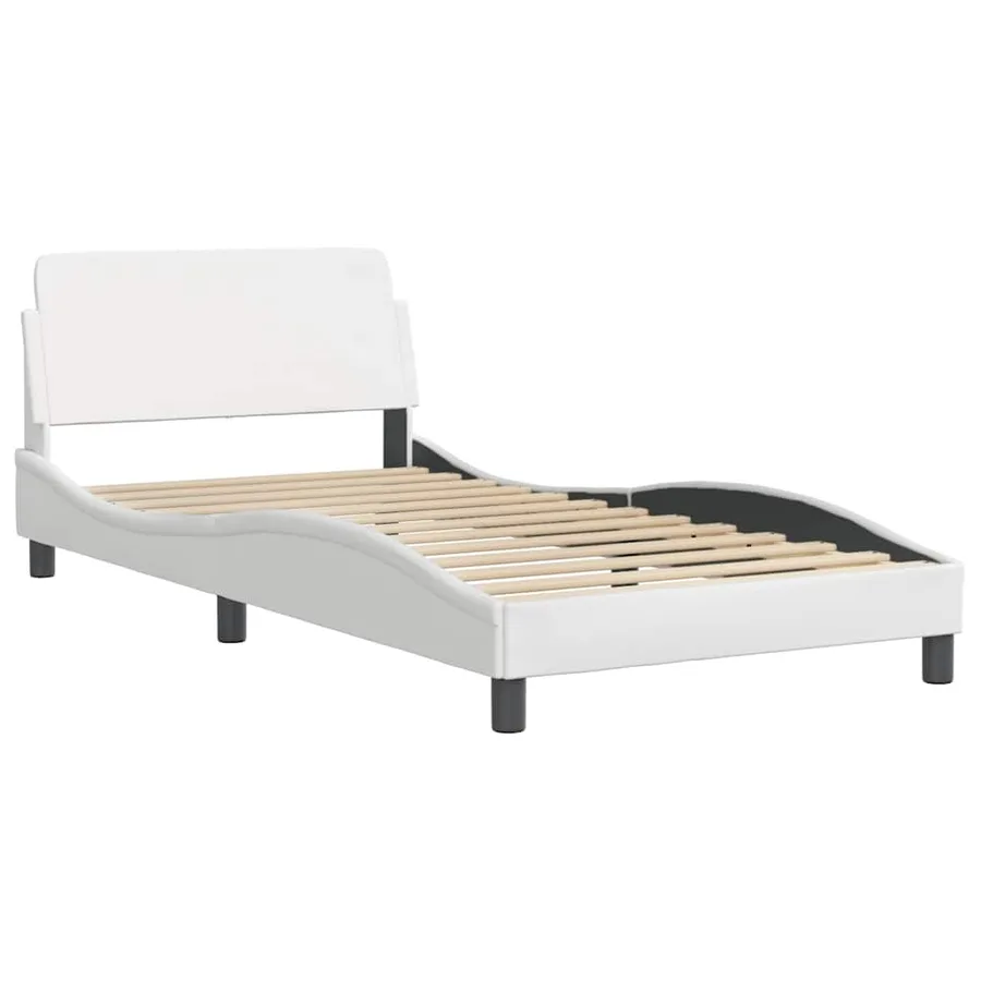 Cadre de lit Dover blanc 100x203 cm similicuir - 3