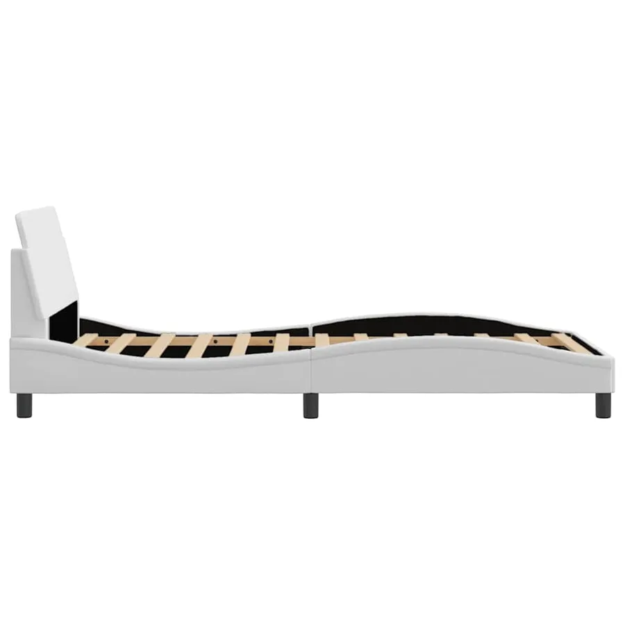 Cadre de lit Dover blanc 100x203 cm similicuir - 5