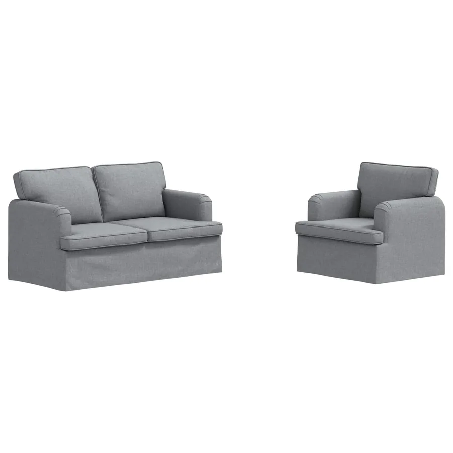 Ensemble de Canapés 2 pcs Gris clair 144 x 80 x 85 cm tissu - 2