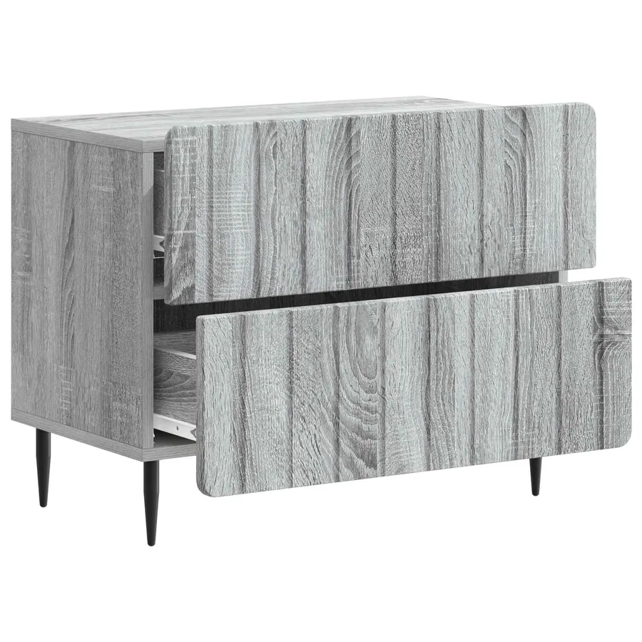 Cabinet de chevet avec tiroir Sonoma gris 62 x 34,5 x 49,5 cm - 4