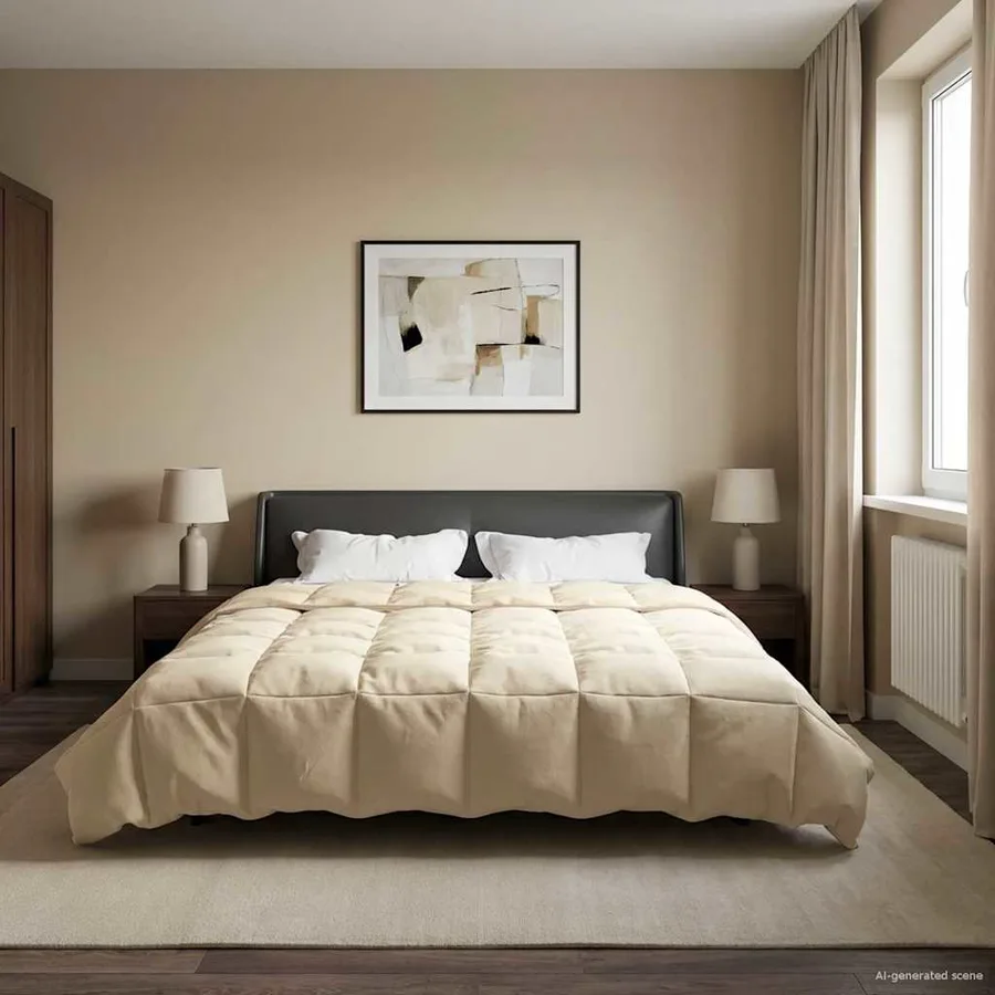 Duvet d'été simple Matelassé Crème 220 x 240 cm Microfibre - 4