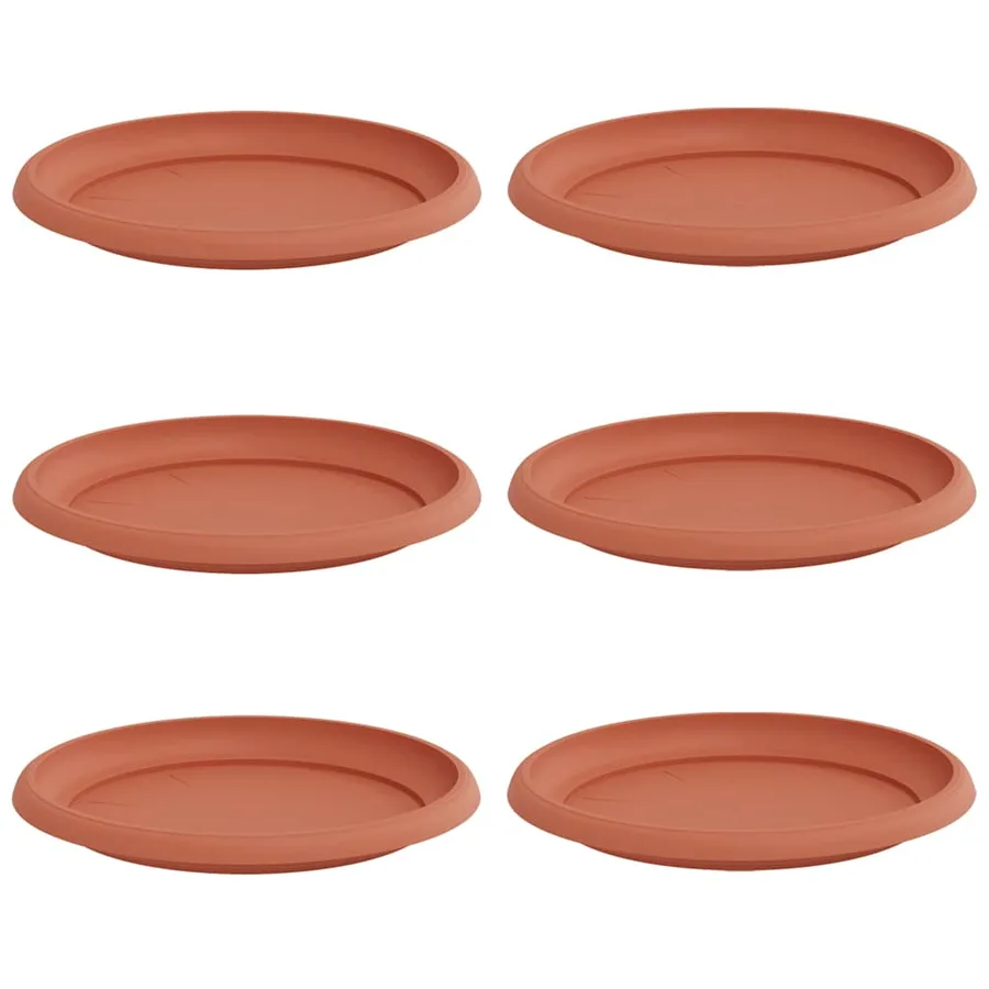 Plateau à fleurs rond 6 pcs Rouge brique Ø 23,5 x 2,5 cm - 2