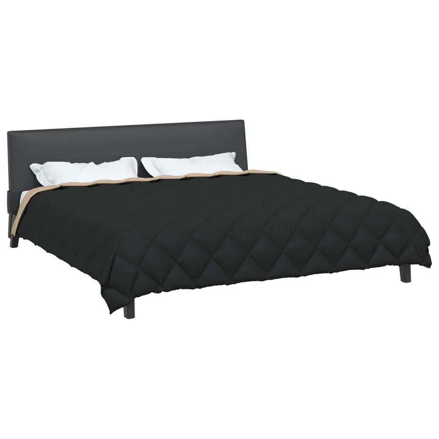 Duvet d'hiver Noir et Taupe 240 x 260 cm Microfibre - 3