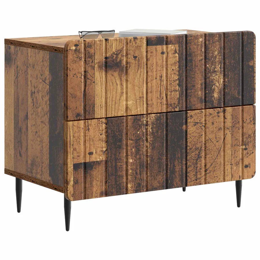Cabinet de chevet avec tiroir Bois ancien 62 x 34,5 x 49,5 cm - 3