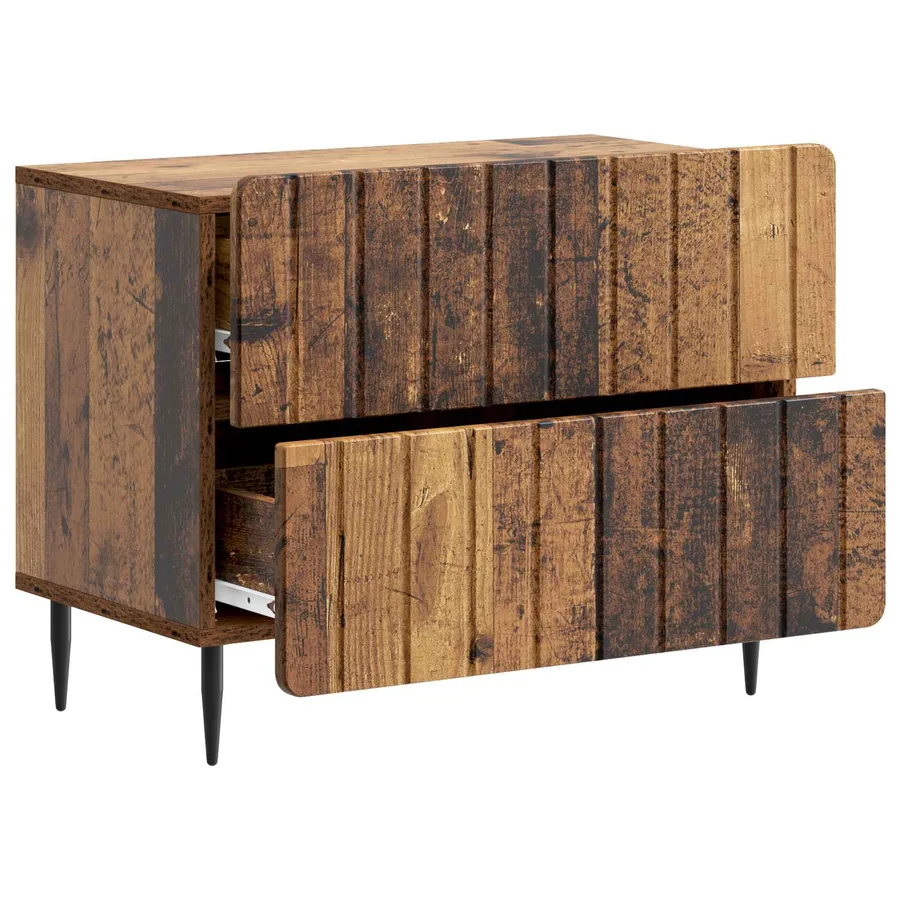 Cabinet de chevet avec tiroir Bois ancien 62 x 34,5 x 49,5 cm - 4