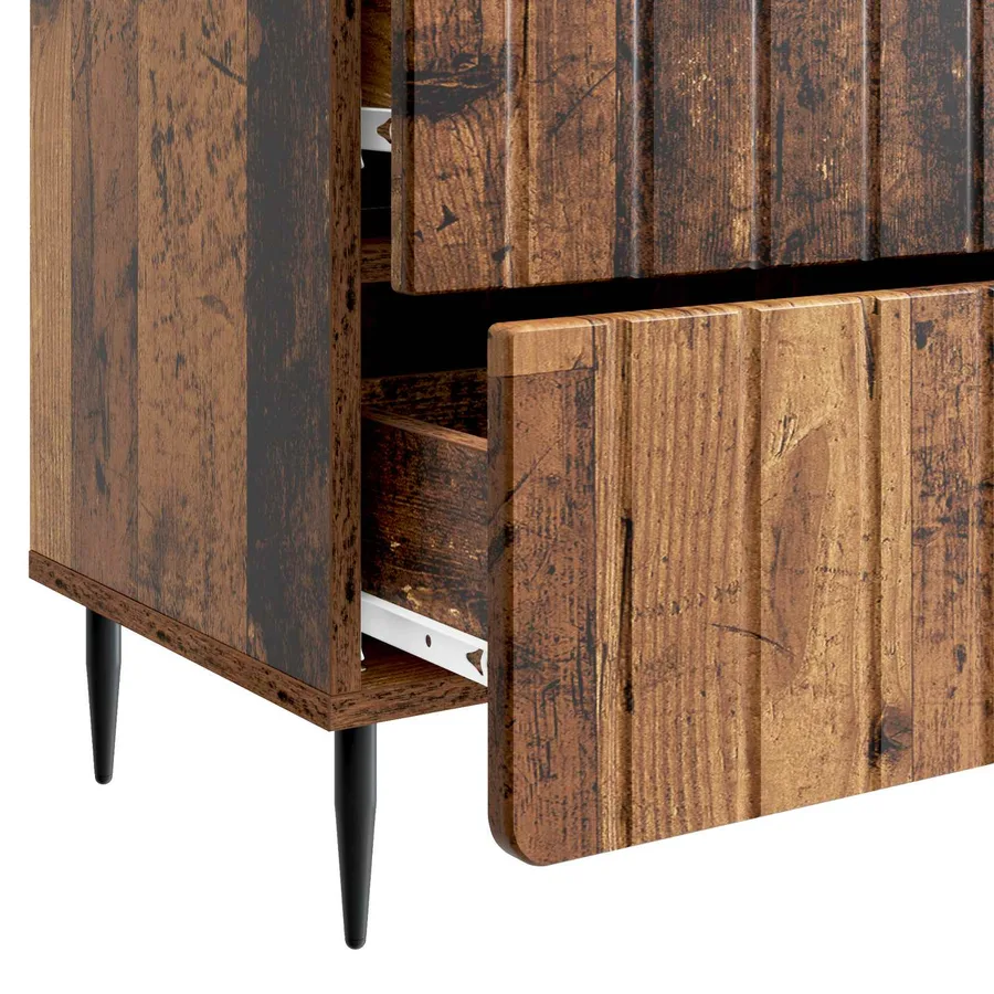 Cabinet de chevet avec tiroir Bois ancien 62 x 34,5 x 49,5 cm - 9