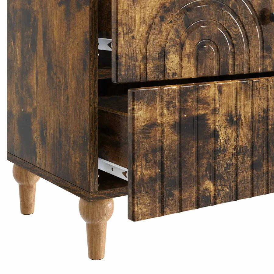 Cabinet de chevet avec tiroir Chêne fumé 62 x 34,5 x 48 cm - 9