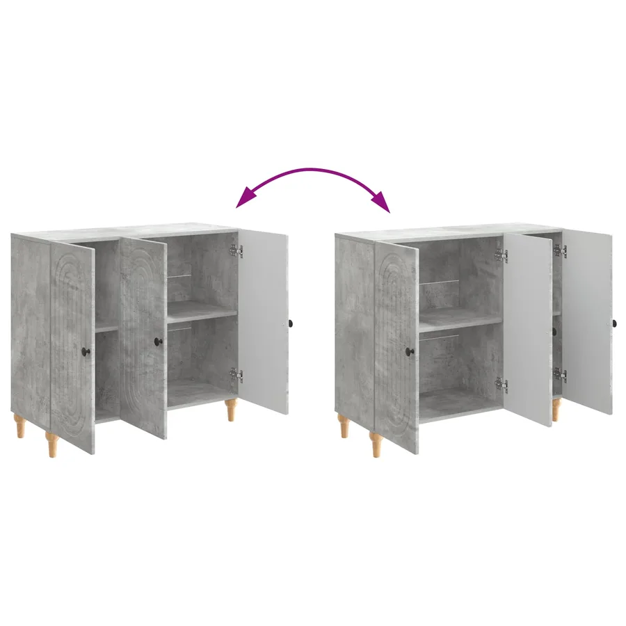 Buffet Gris béton 89 x 34,5 x 80 cm Bois d'ingénierie - 11