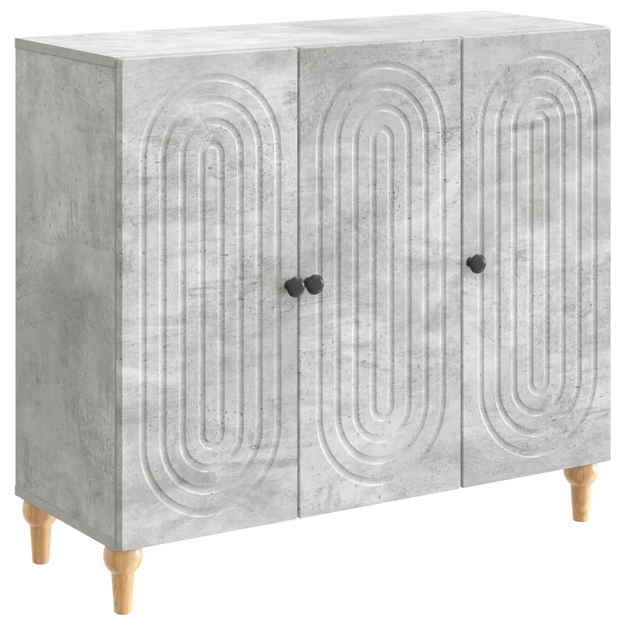Buffet Gris béton 89 x 34,5 x 80 cm Bois d'ingénierie - 2