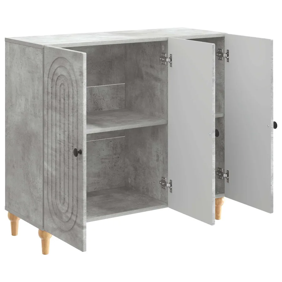 Buffet Gris béton 89 x 34,5 x 80 cm Bois d'ingénierie - 5