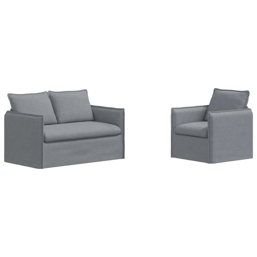 Ensemble de Canapés 2 pcs Gris clair 136 x 82 x 85 cm Tissu - 2