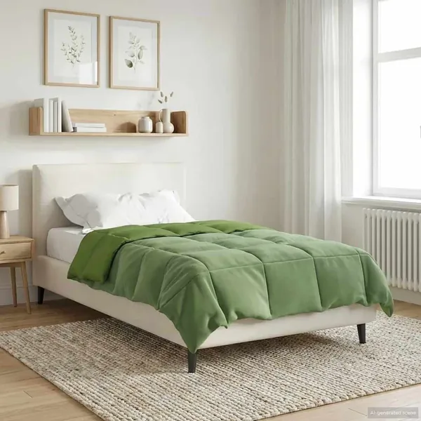 Duvet d'hiver Matelassé Vert 135 x 200 cm Microfibre