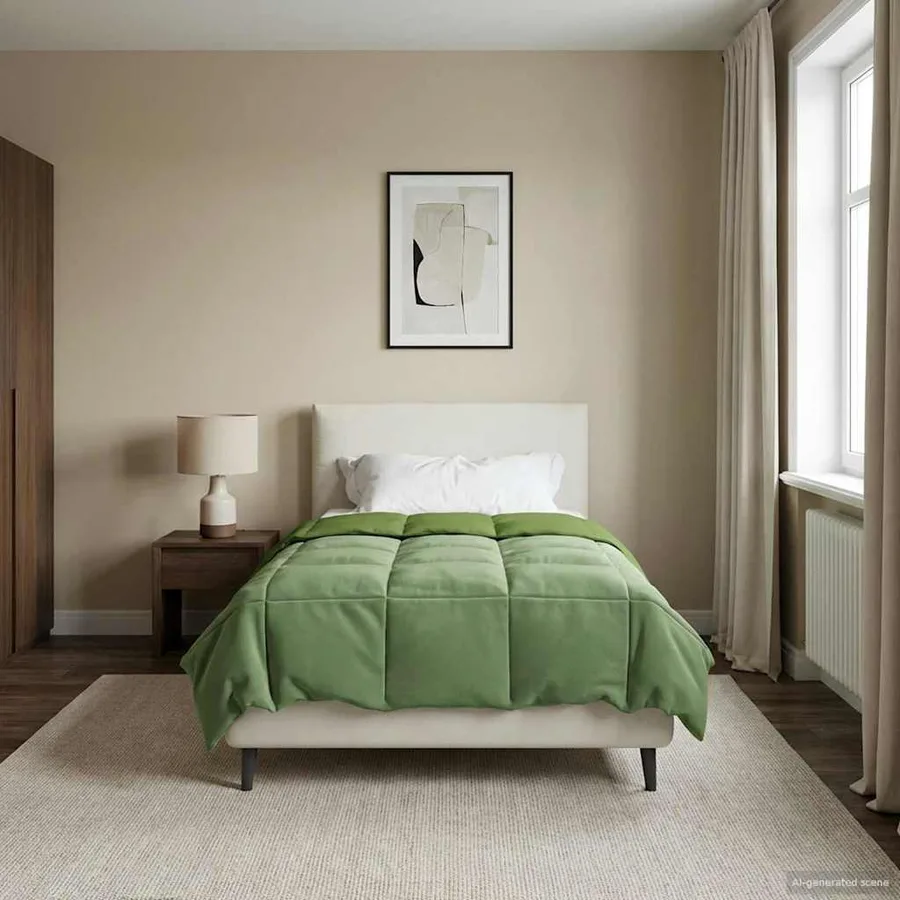 Duvet d'hiver Matelassé Vert 135 x 200 cm Microfibre - 4