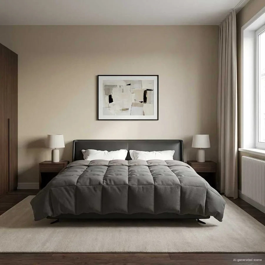 Duvet d'hiver Matelassé Gris clair 220 x 240 cm Microfibre - 4