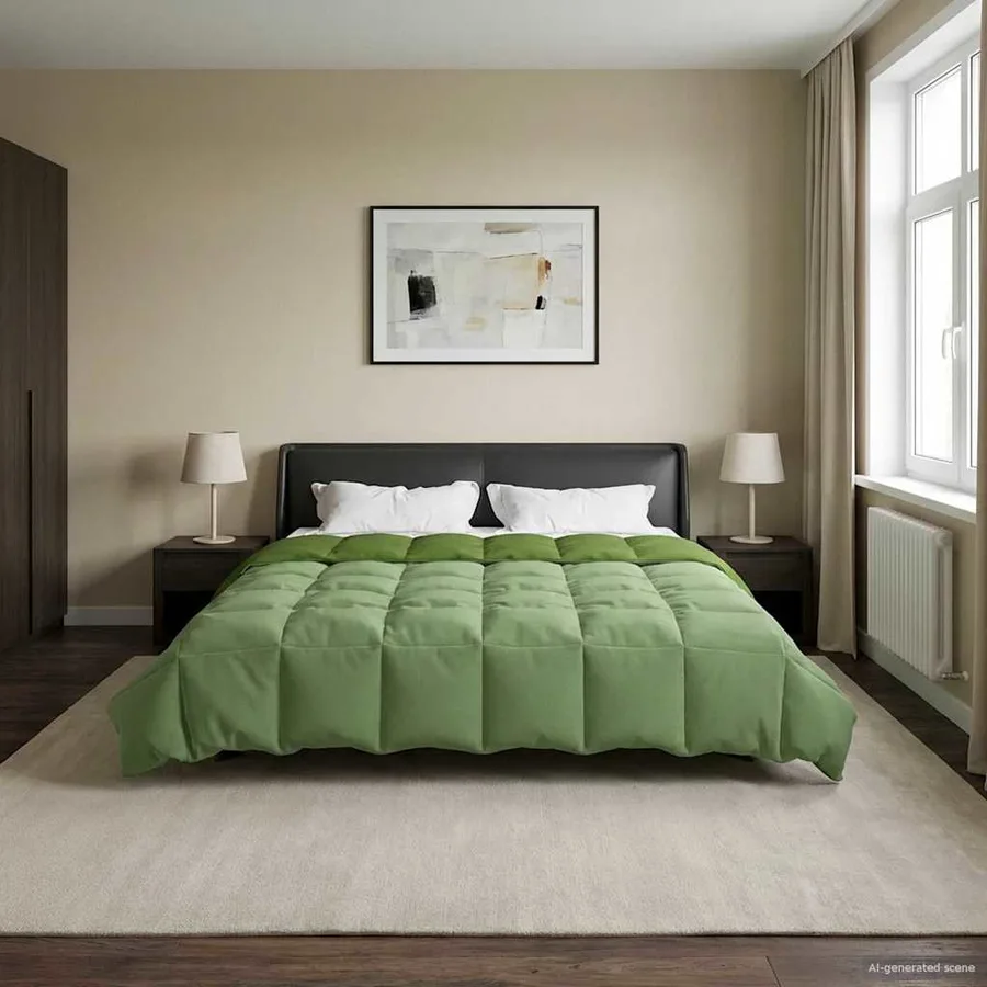 Duvet complet toute l'année Vert 200 x 200 cm Microfibre - 4