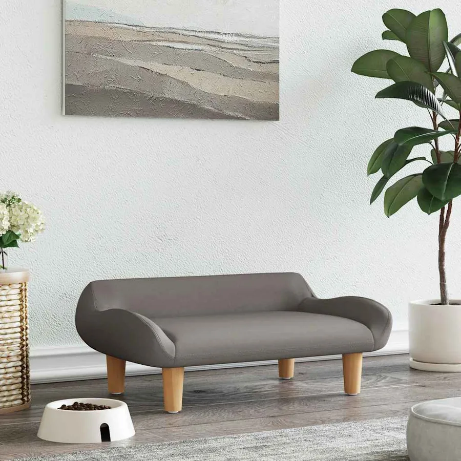 Lit pour chien taupe 70x40x24 cm tissu