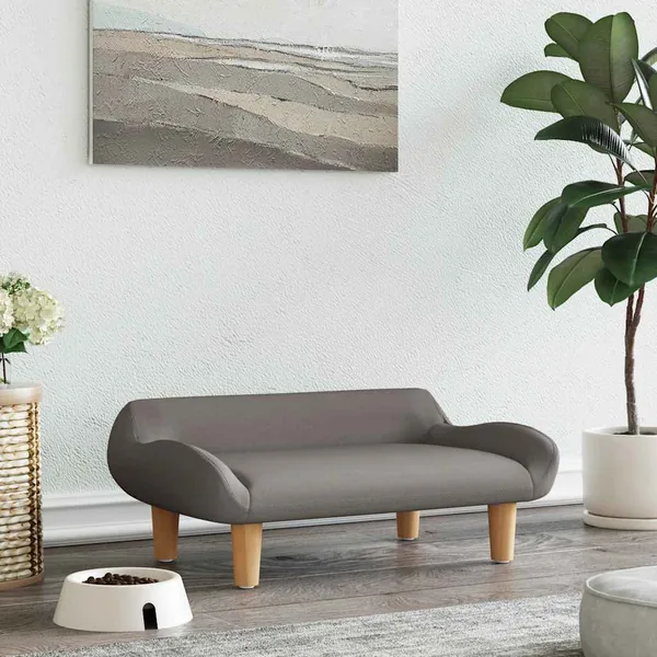 Lit pour chien taupe 70x40x24 cm tissu