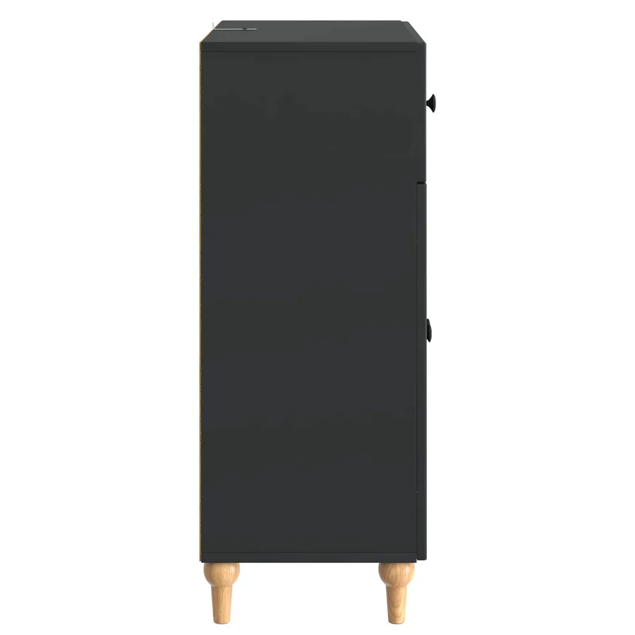 Buffet avec tiroir Noir 66 x 34,5 x 90 cm Bois d'ingénierie - 7