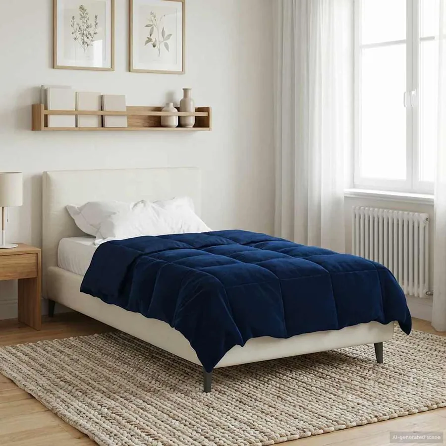 Duvet d'hiver Matelassé Bleu foncé 140 x 220 cm Microfibre