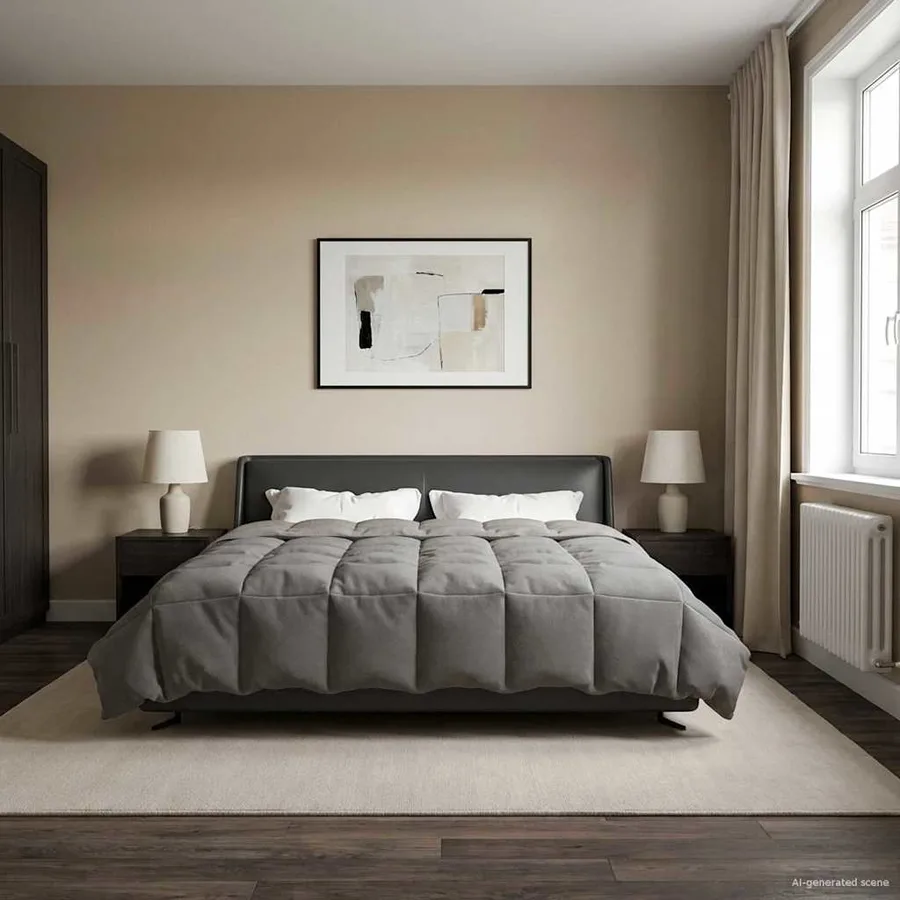 Duvet d'hiver Matelassé Gris clair 200 x 240 cm Microfibre - 4