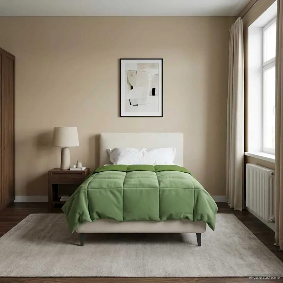 Duvet complet toute l'année Vert 135 x 200 cm Microfibre - 4