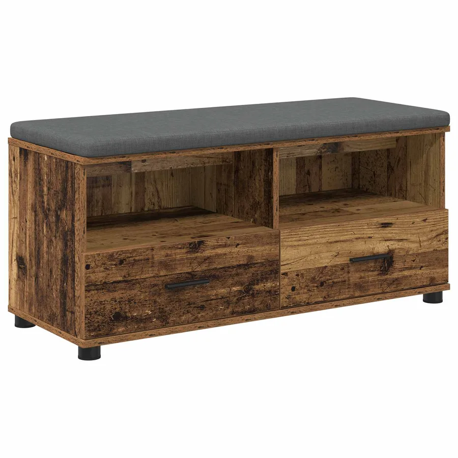 Banc d'entrée avec coussin Bois ancien 100 x 38 x 46 cm - 2
