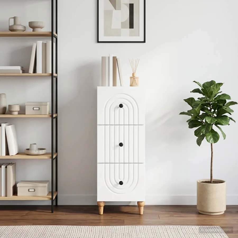 Armoire à tiroirs Blanc 33 x 34,5 x 90 cm Bois d'ingénierie