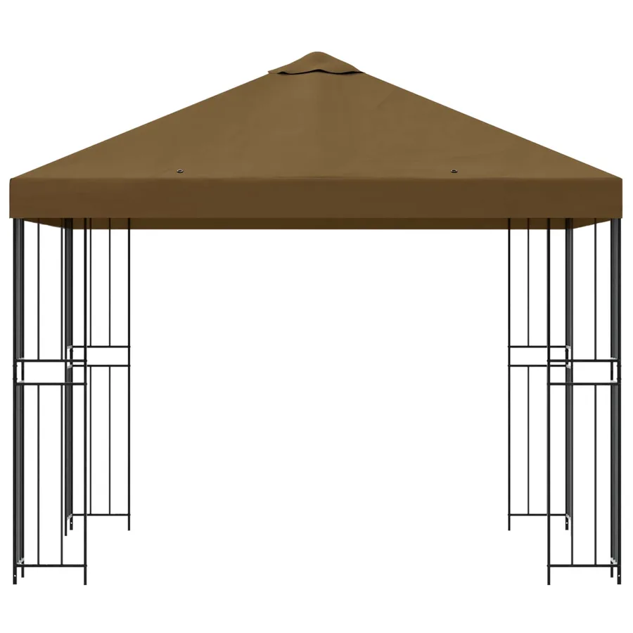 Pavillon 3 x 3 m Taupe Polyester et Acier 190 gsm - 4