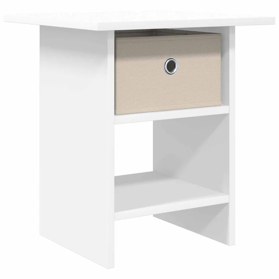 Table de chevet Blanc 41 x 40 x 45 cm Bois d'ingénierie - 2