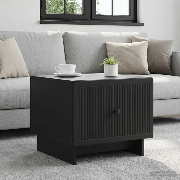 Table basse avec tiroir Noir 49 x 50 x 40 cm Bois d'ingénierie