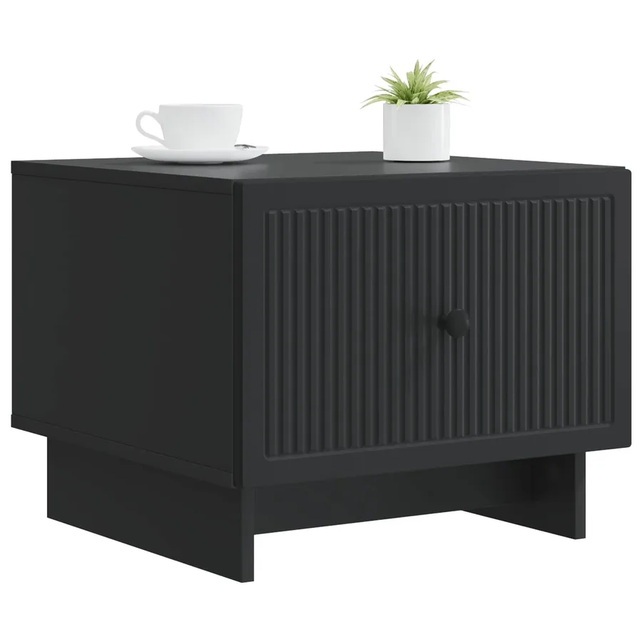 Table basse avec tiroir Noir 49 x 50 x 40 cm Bois d'ingénierie - 3