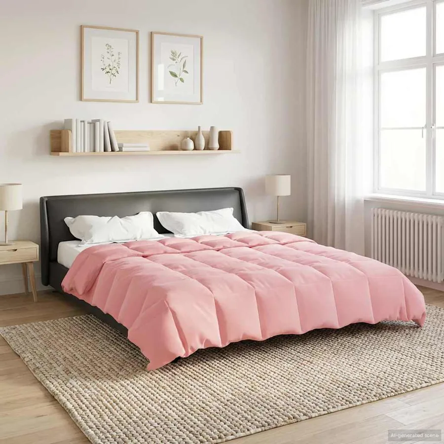 Duvet complet toute l'année Rose 200 x 200 cm Microfibre - 4