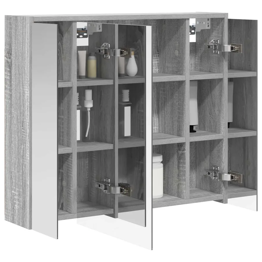Armoire Miroir de Salle de Bain Gris Sonoma 73,5 x 16 x 62,5 cm - 3