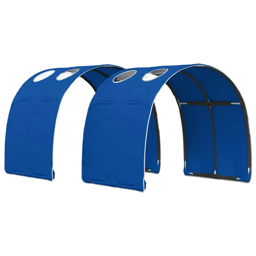 Tunnel de lit 2 pcs Bleu 211 x 67,5 x 2 cm Polyester - 2