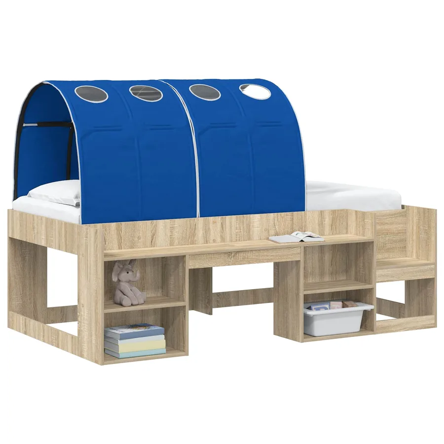 Tunnel de lit 2 pcs Bleu 211 x 67,5 x 2 cm Polyester - 3