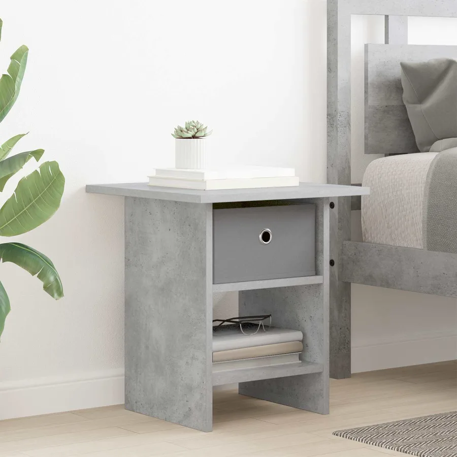 Table de chevet avec tiroir 2 pcs Gris béton 41 x 40 x 45 cm - 4