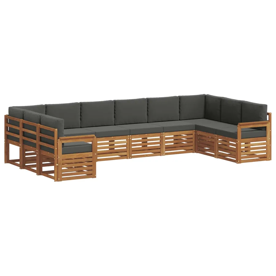 Ensemble de canapé d'angle 10 pcs Naturel et Anthracite - 2