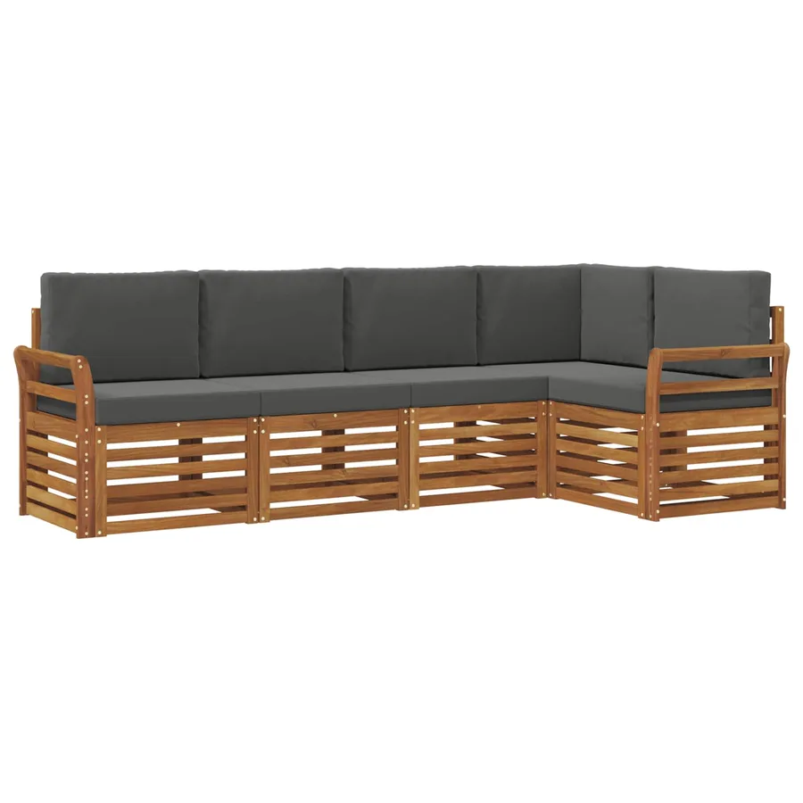 Ensemble de canapé d'angle 5 pcs Naturel et Anthracite - 2