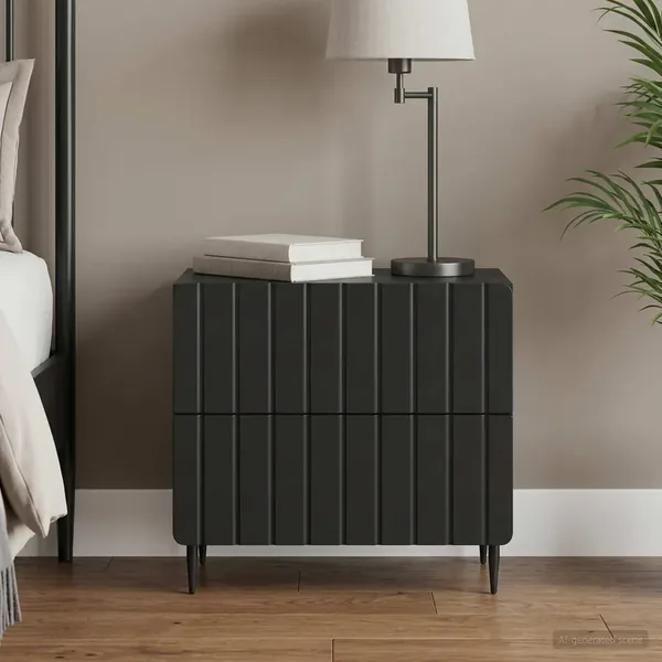 Cabinet de chevet Noir 62 x 34,5 x 49,5 cm Bois d'ingénierie