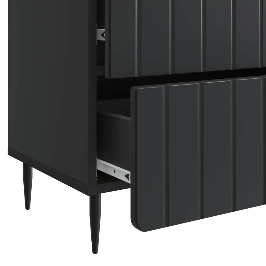 Cabinet de chevet Noir 62 x 34,5 x 49,5 cm Bois d'ingénierie - 9