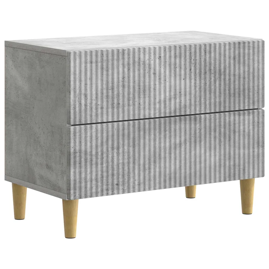 Cabinet de chevet avec tiroir Gris béton 62 x 34,5 x 48 cm - 2
