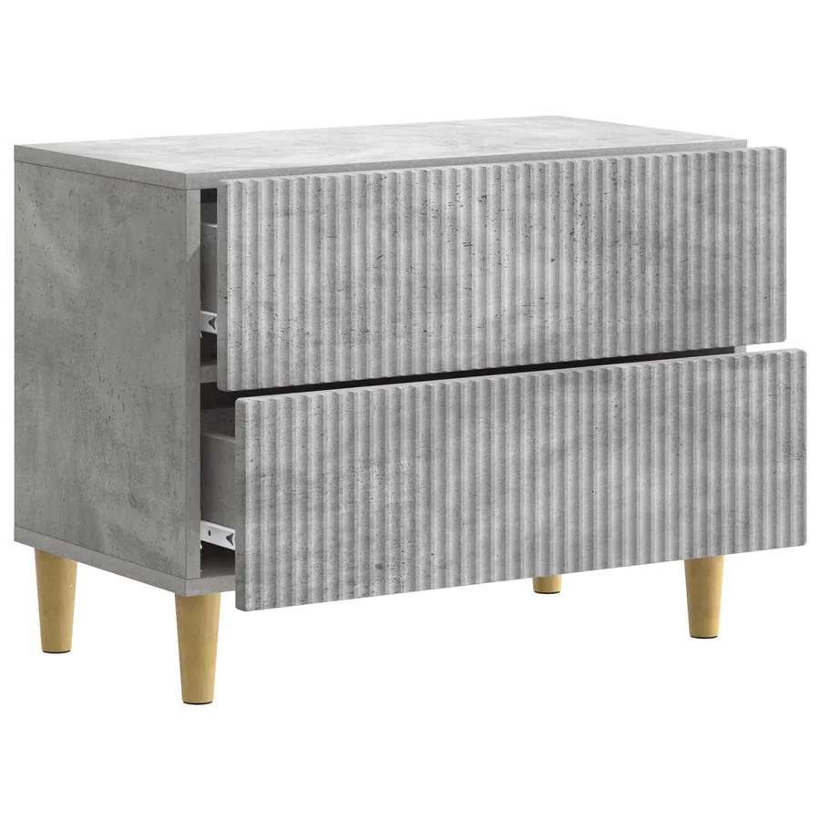 Cabinet de chevet avec tiroir Gris béton 62 x 34,5 x 48 cm - 4