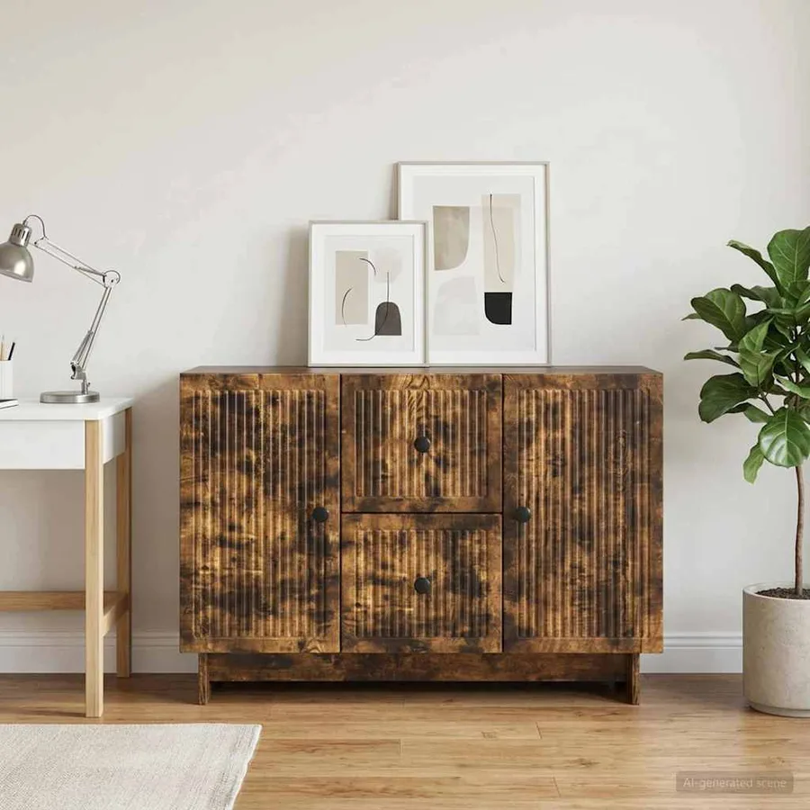Buffet Chêne fumé 89 x 34,5 x 60 cm Bois d'ingénierie - 4