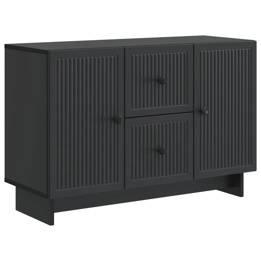 Buffet avec tiroir Noir 89 x 34,5 x 60 cm Bois d'ingénierie - 2