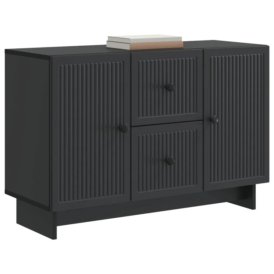 Buffet avec tiroir Noir 89 x 34,5 x 60 cm Bois d'ingénierie - 3