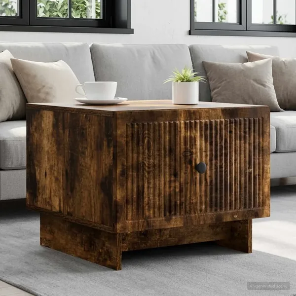 Table basse Chêne fumé 49 x 50 x 40 cm Bois d'ingénierie